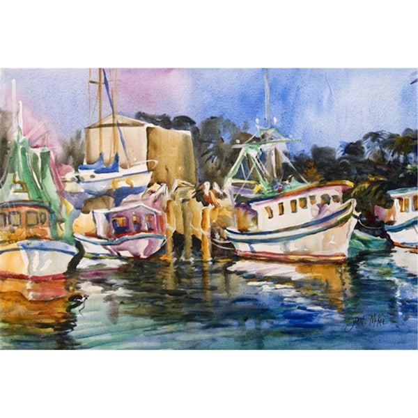 Carolines Treasures Shrimp Boat Warehouse Fabric Placemat - JMK1079PLMT