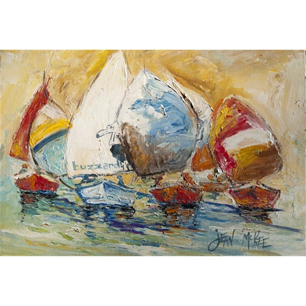 Carolines Treasures Buzzards Sailboat Race Fabric Placemat - JMK1037PLMT