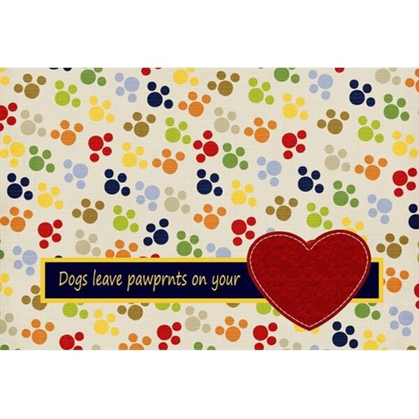 Carolines Treasures Carolines Treasures SB3054PLMT Dogs Leave Pawprints On Your Heart Fabric Placemat - SB3054PLMT