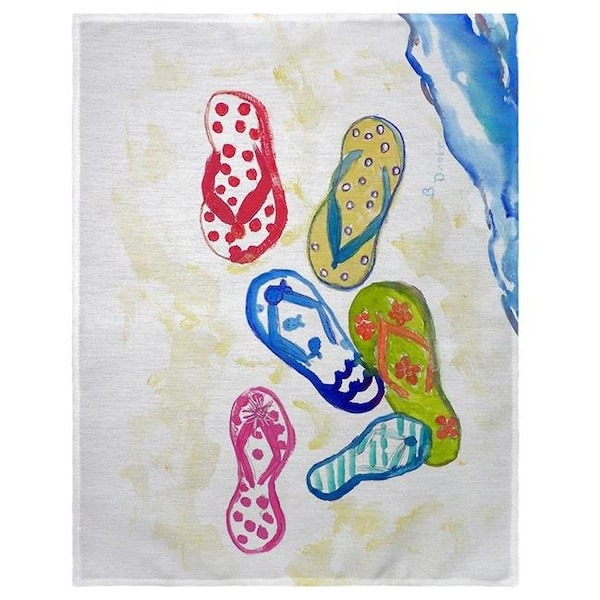 Betsy Drake Betsy Drake PM154 14 x 18 in. Six Flip Flops Place Mat - Set of 4 - PM154