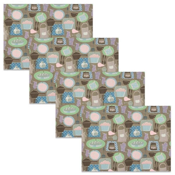 Bpf 14 x 19 in. Tasty Placemats, Truffle - Set of 4 - BP3511776