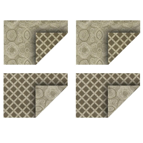 Heritage Lace 13 x 19 in. Duet Placemats, Flax - Set of 4 - DU-1319X-S