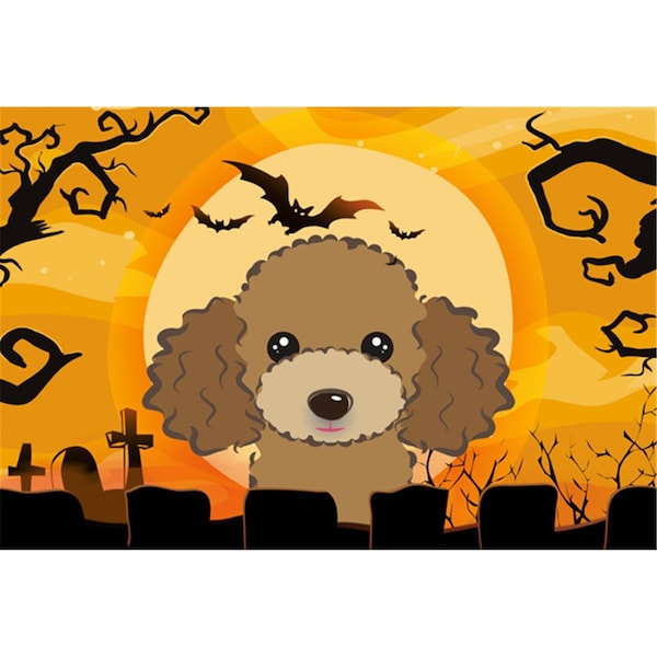 Carolines Treasures Halloween Chocolate Brown Poodle Fabric Placemat - BB1814PLMT