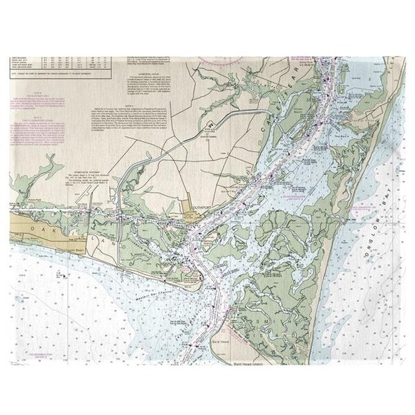 Betsy Drake Betsy Drake PM11537 Cape Fear; NC Nautical Map Place Mat - Set of 4 - PM11537