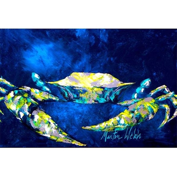 Carolines Treasures Carolines Treasures MW1101PLMT Crab Blue Fabric Placemat - MW1101PLMT