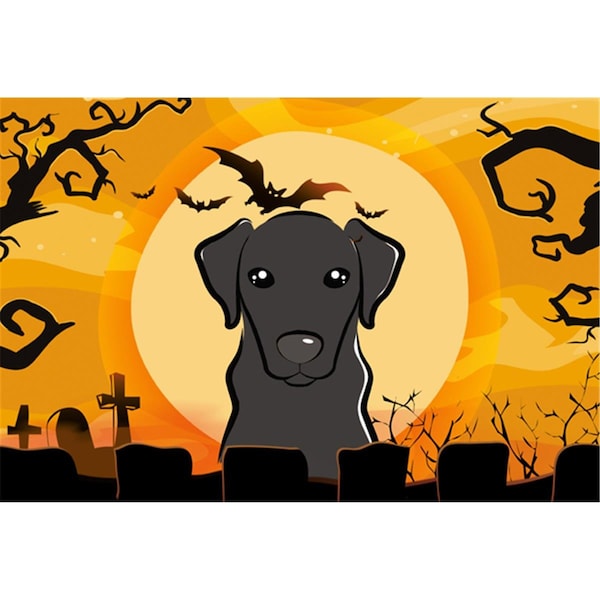 Carolines Treasures Halloween Black Labrador Fabric Placemat - BB1793PLMT