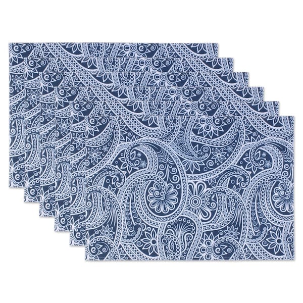 Fastfood Blue Paisley Print Outdoor Placemat - FA2567860