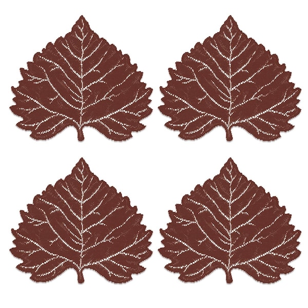 Bpf 14 x 16 in. Leaf Aspen Placemats, Dark Paprika - Set of 4 - BP2979999
