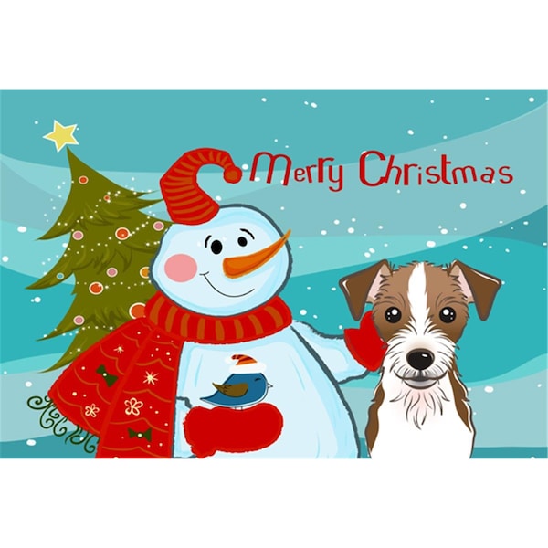 Carolines Treasures Snowman With Jack Russell Terrier Fabric Placemat - BB1822PLMT