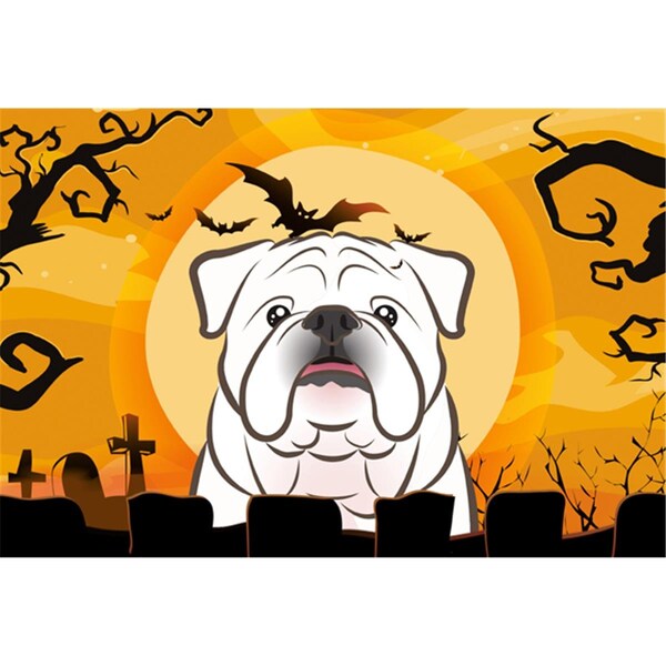 Carolines Treasures Halloween White English Bulldog Fabric Placemat - BB1778PLMT
