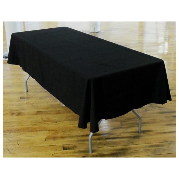 Atlas Commercial Products 60" x 102" Polyester Tablecloth, Black - PY-60X102-03