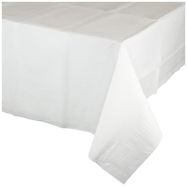 Touch Of Color White Paper Tablecloth, 108"x54", 6PK - 710241