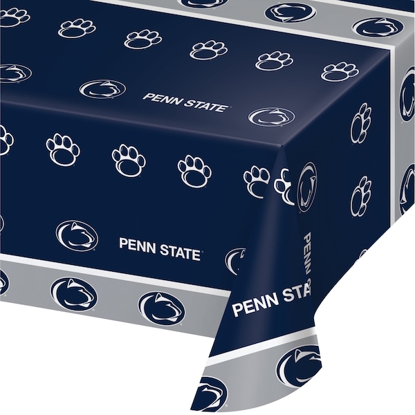 Ncaa 54" x 108" Penn State University Plastic Tablecloth PK12, 12PK - 724729
