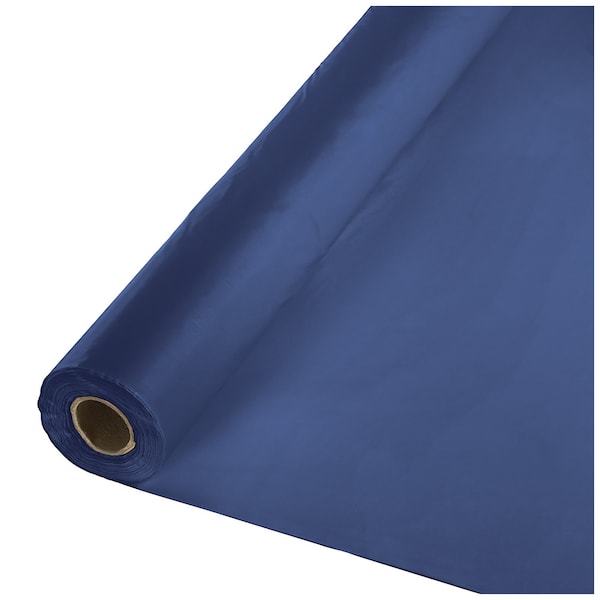 Touch Of Color 100' x 40" Navy Blue Plastic Banquet Roll - 011137