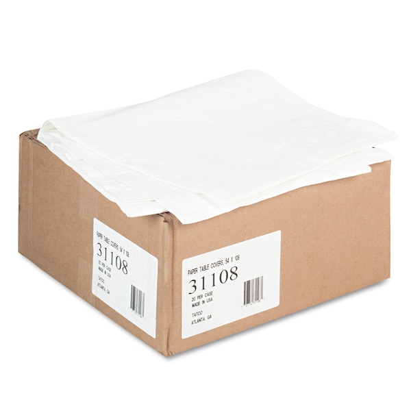 Tatco Paper Table Cover, w/Liner, 54"x108", PK20 - 31108