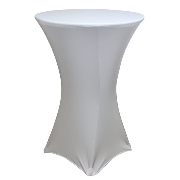 Atlas Commercial Products Spandex Fitted Stretch Table Cover for 30" Cocktail Table, Silver - SP-CTC-18