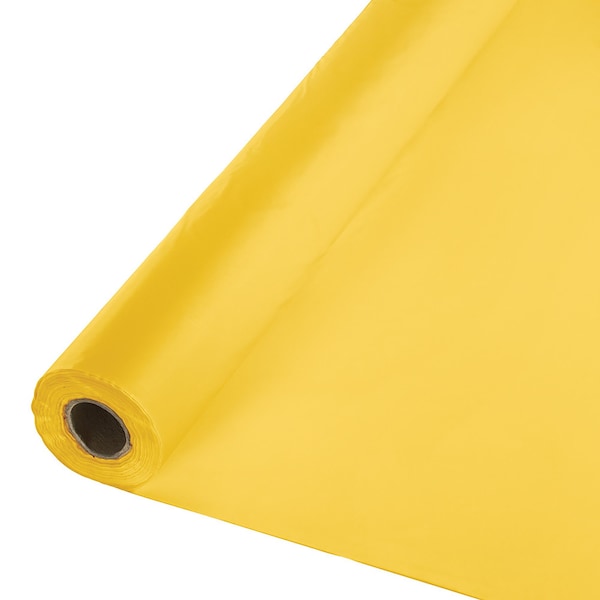 Touch Of Color 100' x 40" School Bus Yellow Plastic Banquet Roll - 010217