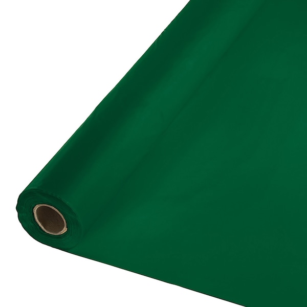 Touch Of Color 100' x 40" Hunter Green Plastic Banquet Roll - 763124