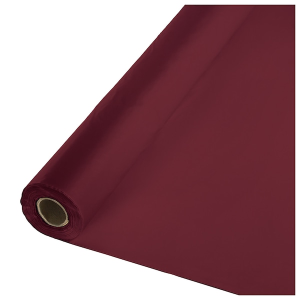Touch Of Color 100' x 40" Burgundy Red Plastic Banquet Roll - 763122