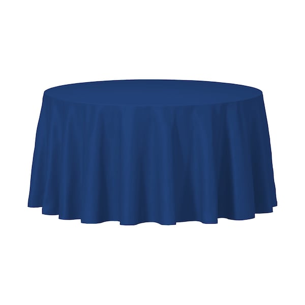 Smarty Had A Party 84 Navy Round Disposable Plastic Tablecloths 96 Tablecloths, 96PK - 823270-NV-CASE
