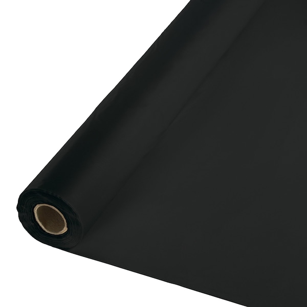 Touch Of Color Black Plastic Banquet Roll, 100' x 40" - 013002