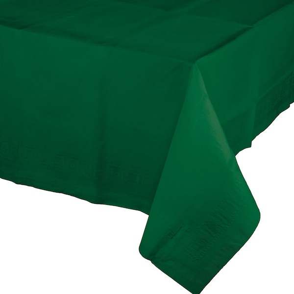 Touch Of Color Hunter Green Paper Tablecloth, 108"x54", 6PK - 713124