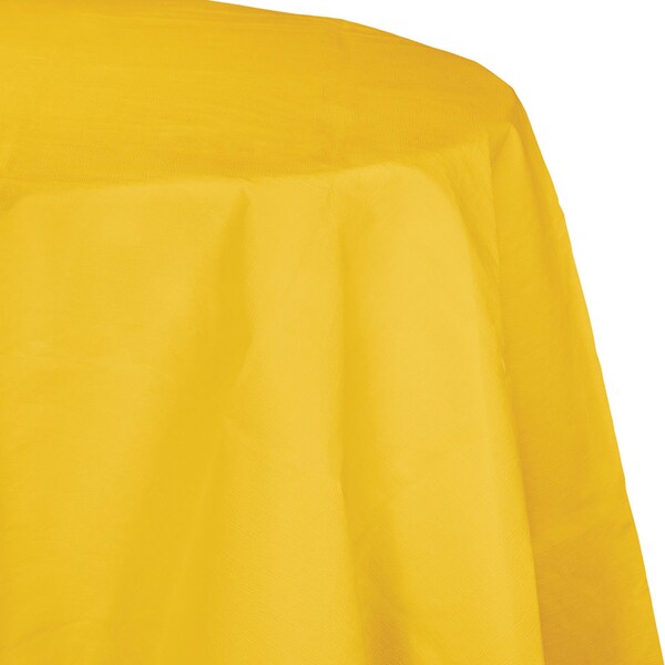Touch Of Color School Bus Yellow Octy Round Tablecloth, 82", 12PK - 923269