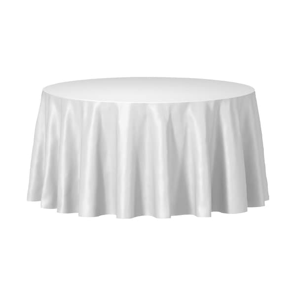 Smarty Had A Party 84 White Round Disposable Plastic Tablecloths 96 Tablecloths, 96PK - 823270-WH-CASE