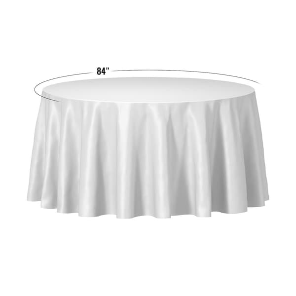 Smarty Had A Party 84 White Round Disposable Plastic Tablecloths 96 Tablecloths, 96PK - 823270-WH-CASE