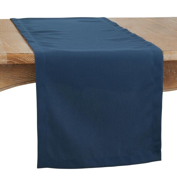 Saro 16 x 72 in. Casual Design Everyday Oblong Table Runner, Navy Blue - 321.NB1672B