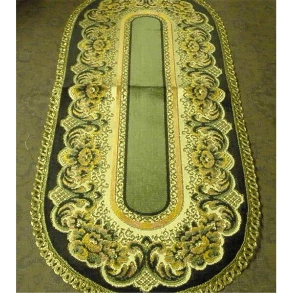 Fastfood 14 x 46 in. Begium Table Runner Verona, Black - FA2570172