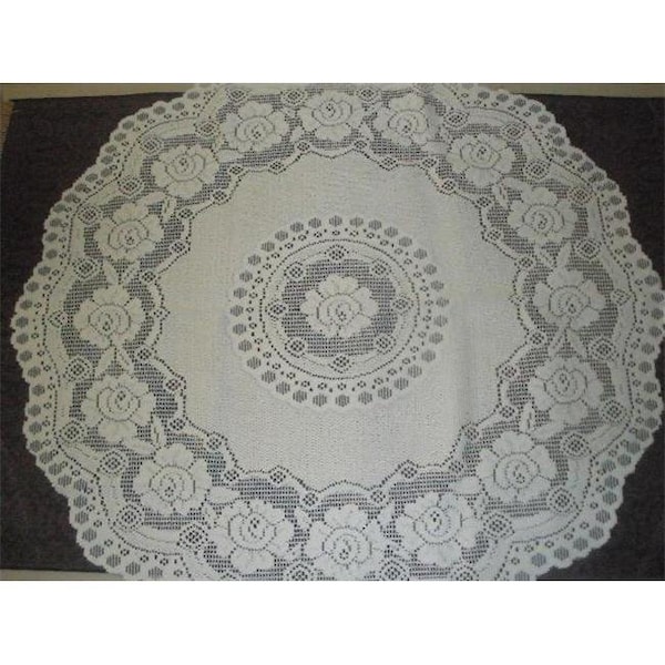 Tapestry Trading Tapestry Trading 652I36 36 in. European Lace Table Topper; Ivory - 652I36