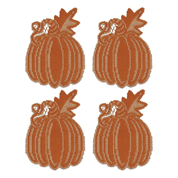 Heritage Lace 6 x 7 in. Pumpkin Vine Doilies - Orange, 4PK - PV-0607O-S