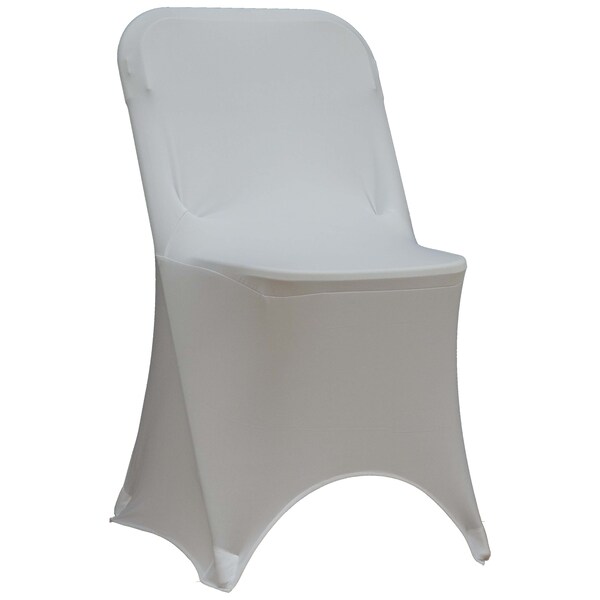 Atlas Commercial Products Spandex Folding Chair Cover, White - SPFCC34-WH