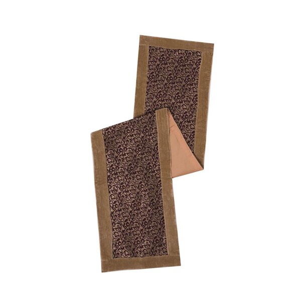 Vickerman 14 x 90 in. Gold Brocade Brilliance Table Runner - QTX17083