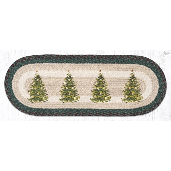 Palacedesigns 13 x 36 in. OP-508 Christmas Tree Oval Patch Runner - PA2850380