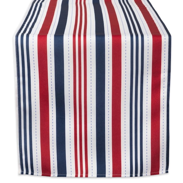 Fastfood 14 x 108 in. Patriotic Stripe Outdoor Table Runner - FA1536622