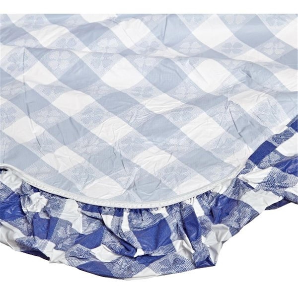 Go-Go 42-48 in. ROUND PACKAGED KWIK-COVER- BLUE GINGHAM, 25PK - GO2606691