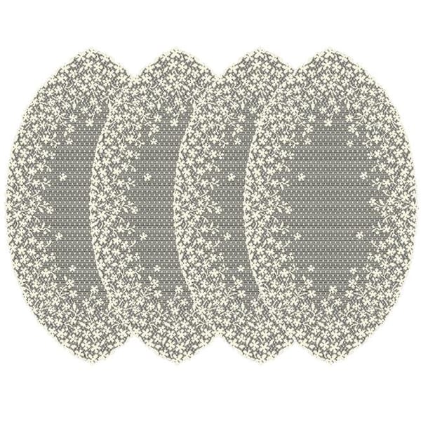 Heritage Lace Heritage Lace BL-1222E-S 12 x 22 in. Blossom Doilies; Ecru - Set of 4 - BL-1222E-S