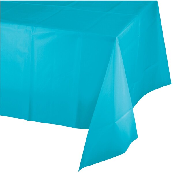 Touch Of Color Bermuda Blue Plastic Tablecloth, 108"x54", 12PK - 011390