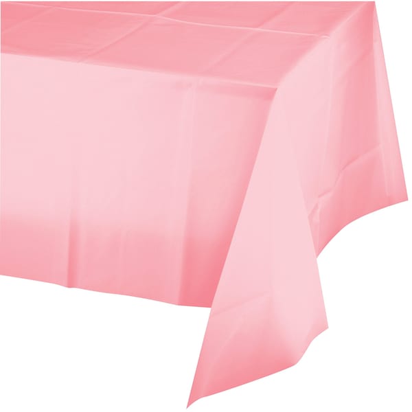 Touch Of Color Classic Pink Plastic Tablecloth, 108"x54", 12PK - 014016