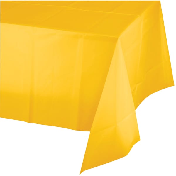 Touch Of Color School Bus Yellow Plastic Tablecloth, 108"x54", 12PK - 011012
