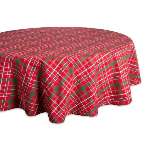 Fastfood 70 in. Round Tartan Holly Plaid Tablecloth - FA1540297