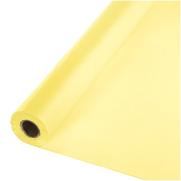 Touch Of Color 100' x 40" Mimosa Yellow Plastic Banquet Roll - 013014