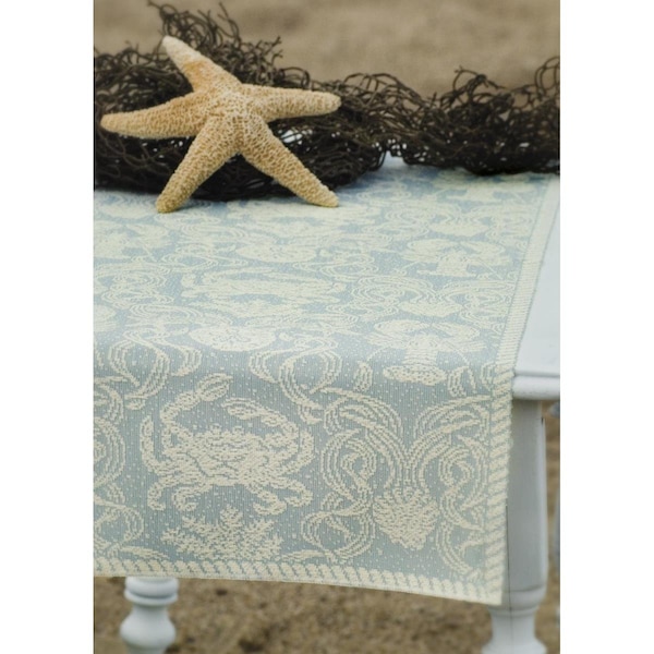 Heritage Lace Crab Damask 14 x 54 in. Runner - Sand - CD-1454SA