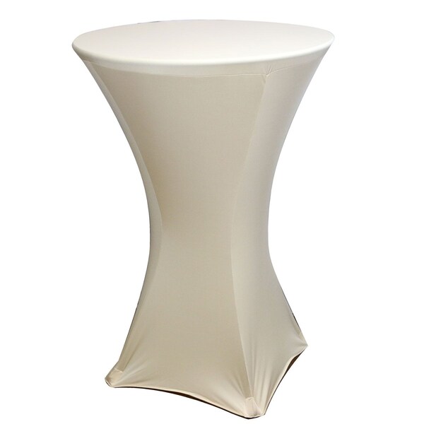 Atlas Commercial Products Spandex Fitted Stretch Table Cover for 30" Cocktail Table, Champagne - SP-CTC-09
