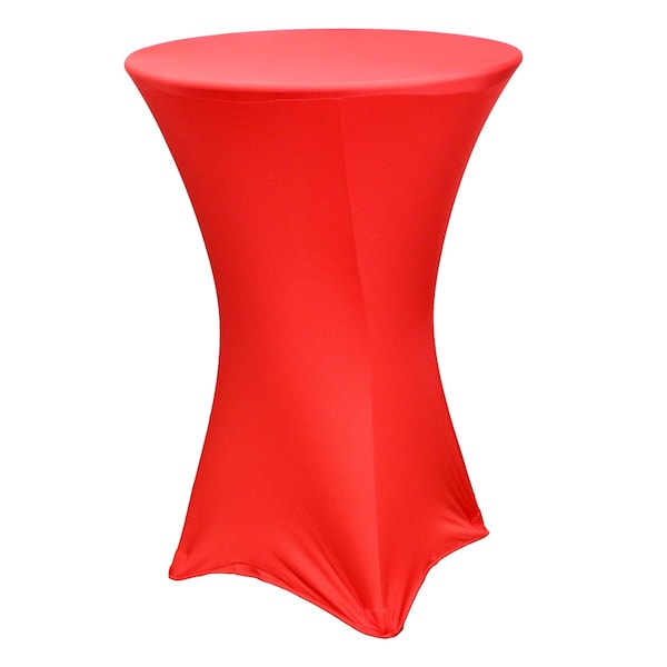 Atlas Commercial Products Spandex Fitted Stretch Table Cover for 30" Cocktail Table, Red - SP-CTC-17