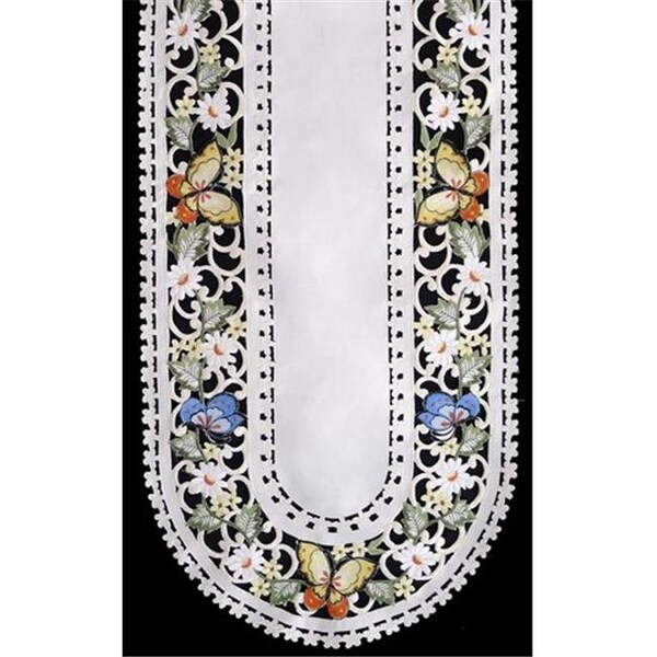 Sinobrite Sinobrite H7854-E Multicolor Butterfly Round Table Cloth; 68 x 68 in. - H7854/E(68X68)