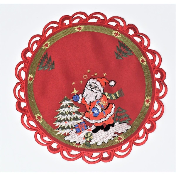 Sinobrite 16 in. Santa Claus with Gift Box Doily - H8680-016