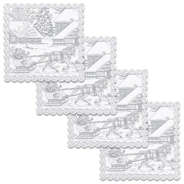 Heritage Lace 14 x 14 in. Sleigh Ride Doilies - White - Set of 4 - SR-1414W-S